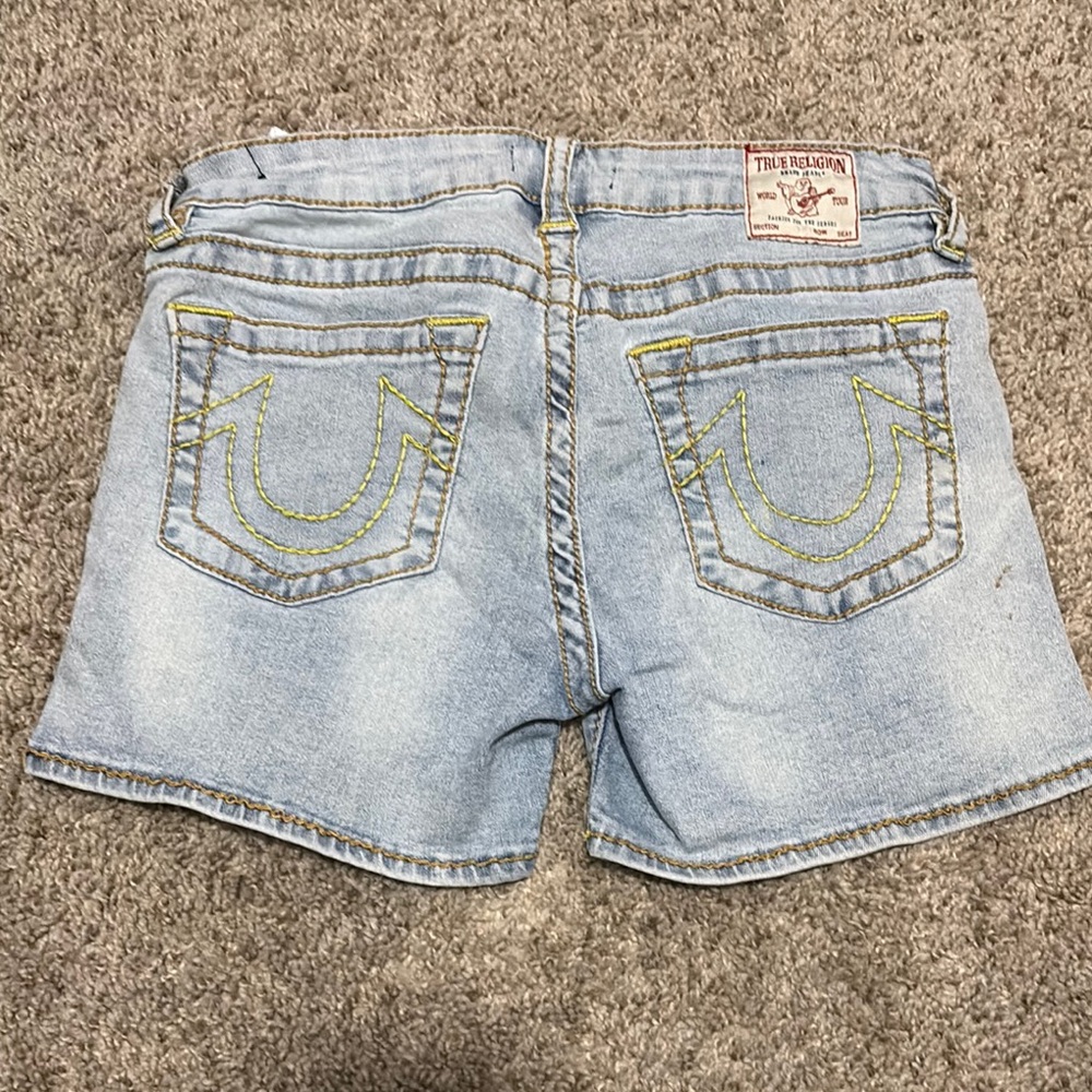 True Religion Blue Jean Shorts Light Wash